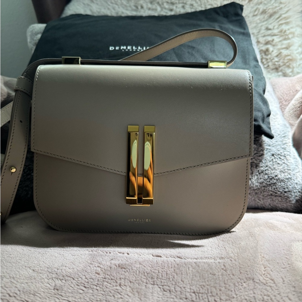 DeMellier Smooth Taupe Crossbody Bag